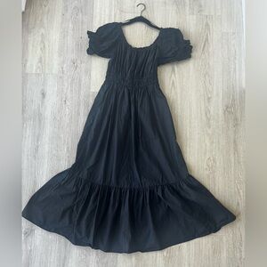 H& M Elegant Cotton Black Maxi Dress